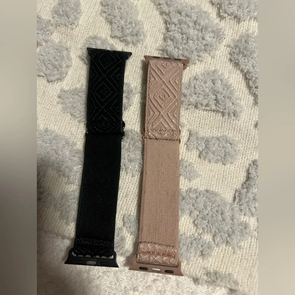 Black and Pink Patterned Watch Bands